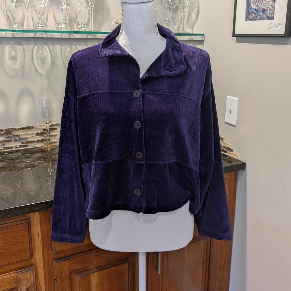 Lizsport Soft Bolero Moto Bohemian Bomber Style Jacket Blazer Coat Purple Plum